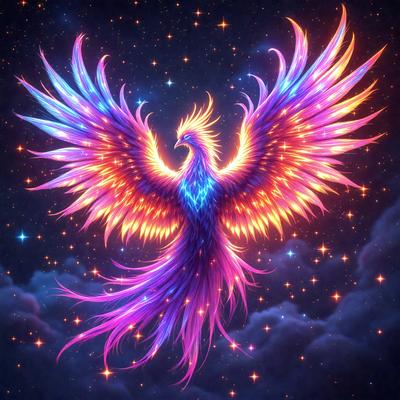 The primary subject of the image is a colorful bird with a long tail, which is the main focus of the scene. The bird is surrounded by a vibrant and lively environment, with a backdrop of a cloudy sky. The visual style of the image is digital art, as it is a well-crafted and detailed illustration. The dominant colors in the image are pink, blue, and yellow, creating a warm and inviting atmosphere.